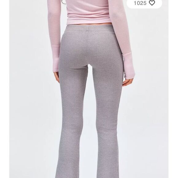 Urban Outfitters Farrah Knit Kick Flare Pant Grey Large New - Picture 3 of 7